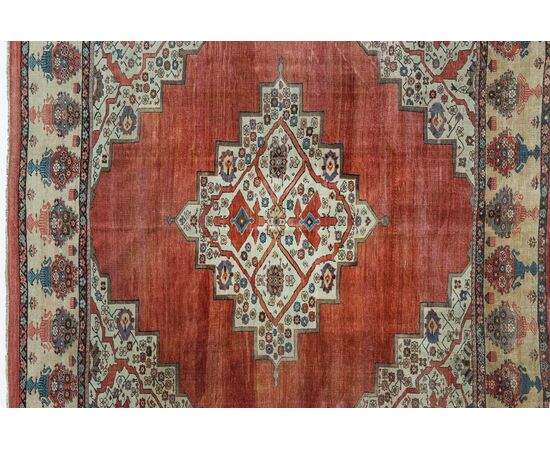 Square Antique Bakhshayesh Rug from Private Collection     