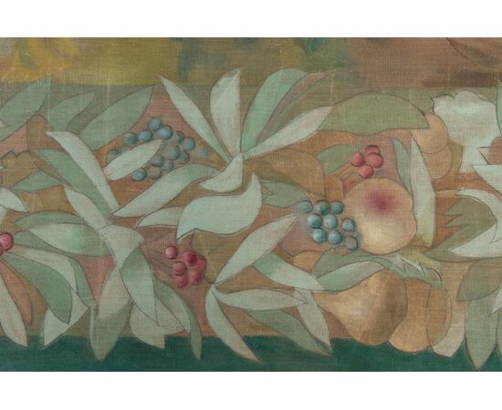 Antique French Painted Tapestry     