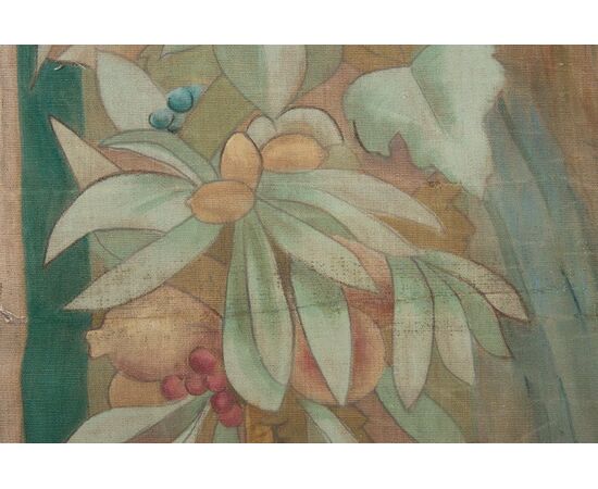 Antique French Painted Tapestry     