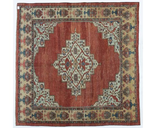 Square Antique Bakhshayesh Rug from Private Collection     