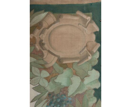 Antique French Painted Tapestry     