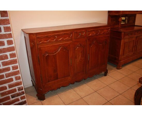 Credenza Provenzale 2 Ante con Cassetti Francese del 1800 in Noce