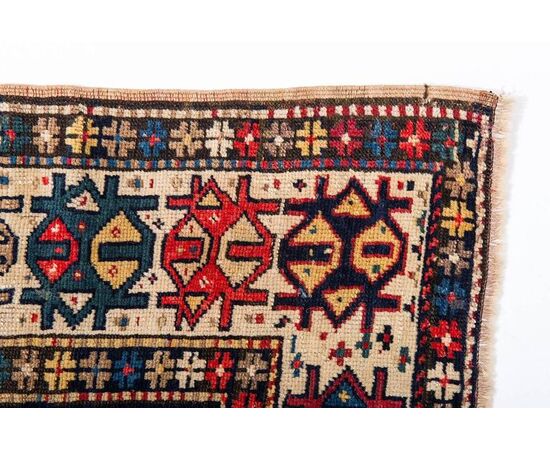 Antique KAZAK Caucasian rug signed and dated     