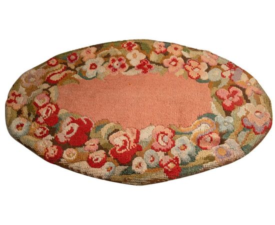 Handmade, vintage HOOKED rug     