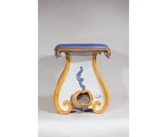 Tuscan ceramic stool     