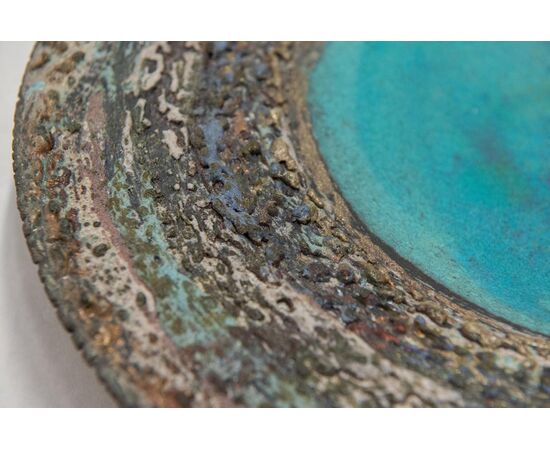 &quot;Raku&quot; ceramic plate for wall or centerpiece     