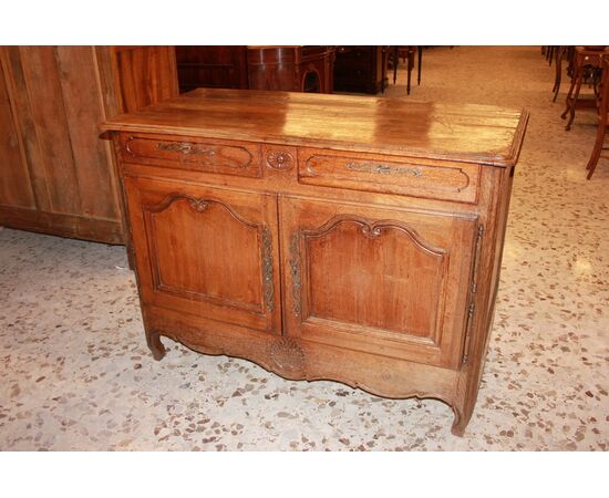 Credenza Provenzale 2 Porte Francese con cassetti in legno di ciliegio con intagli