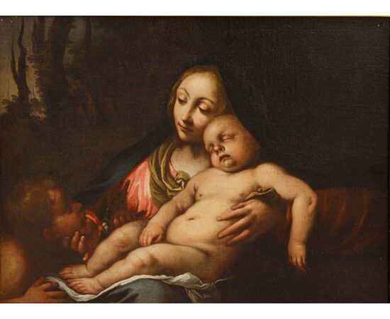 XVII-XVIII secolo, Cerchia di Carlo Cignani (1628 – 1718)  Madonna con Bambino e San Giovannino