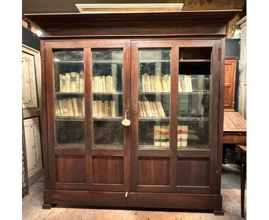 LIB151 - Libreria antica in legno, epoca '800, misura massima cm L 215 x H 215