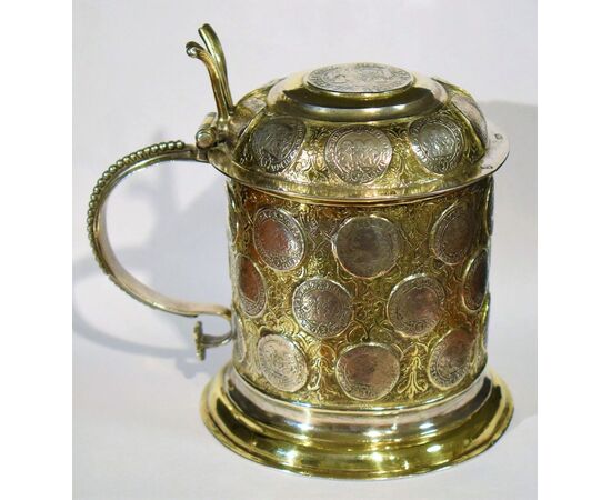 Golden tankard with 38 silver thaler duchy of Saxony (RESERVED)     