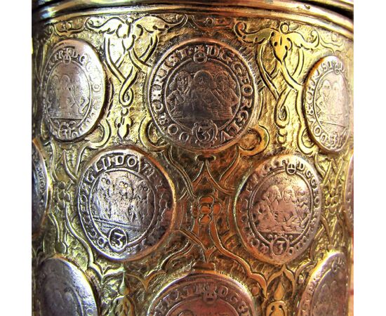 Golden tankard with 38 silver thaler duchy of Saxony (RESERVED)     