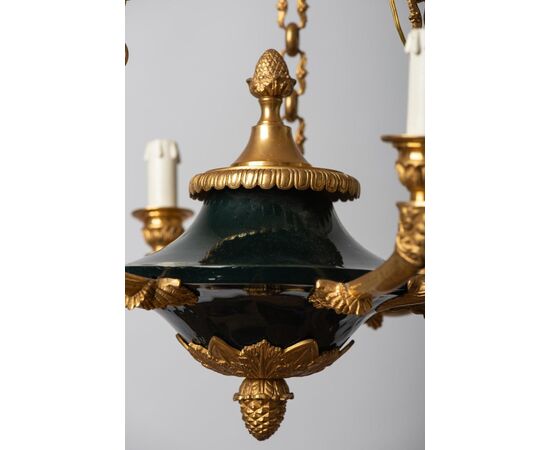 Lampadario in bronzo di epoca Impero - rif. O/4374