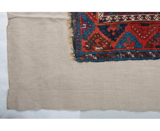 Fragment of antique KURDESTAN carpet applied on canvas - n. 713 -     