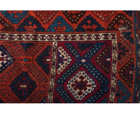 Fragment of antique KURDESTAN carpet applied on canvas - n. 713 -     