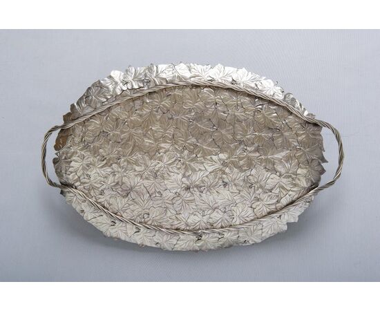 &quot;Leaves&quot; tray in silver plated brass, Italian design - O / 2068 -     