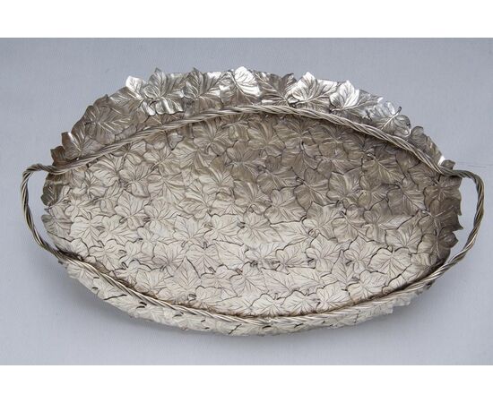 &quot;Leaves&quot; tray in silver plated brass, Italian design - O / 2068 -     