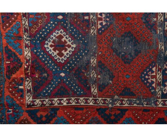 Fragment of antique KURDESTAN carpet applied on canvas - n. 713 -     