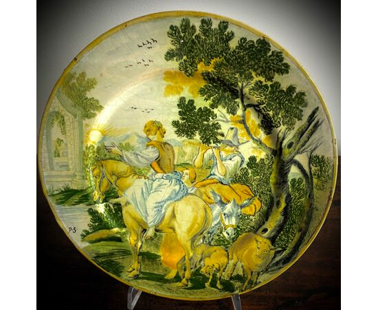 Piatto in maiolica dipinta