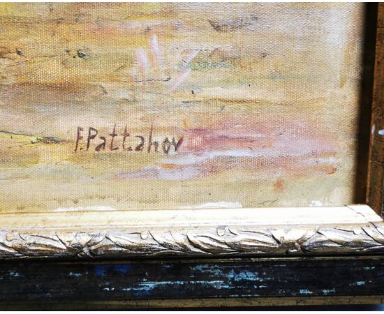 QUADRO ORIENTALISTA  olio su tela 60 x 80 , 50 x 70 solo tela - Firmato: F PATTAHOV Fahritdin Pattahov - Famoso pittore Uzbeko,  Ankara, 1970 circa