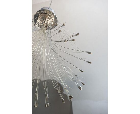 Modern chandelier in stainless steel wire - O / 7256.     