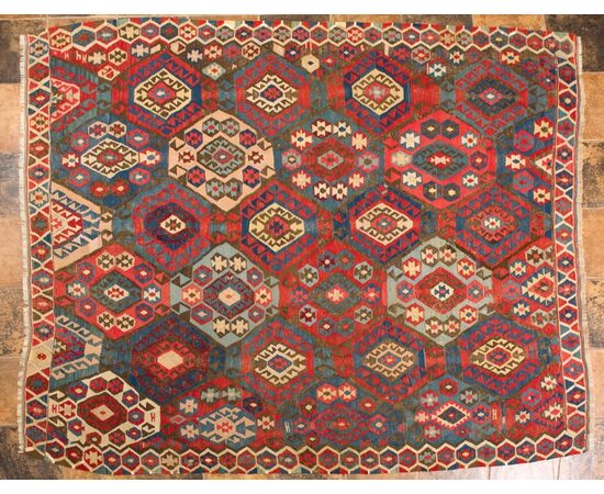 Antique Caucasian kilim SHIRVAN - n. 696.     