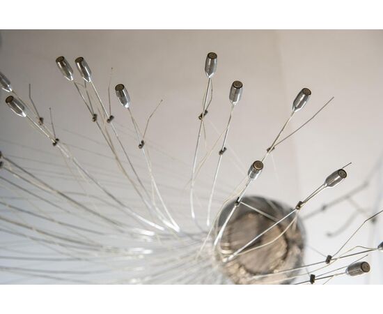 Modern chandelier in stainless steel wire - O / 7256.     