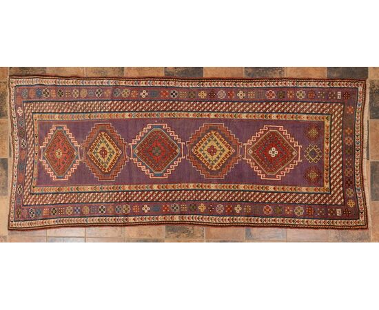 Antique dated Caucasian KAZAK carpet - no. 1085 -     