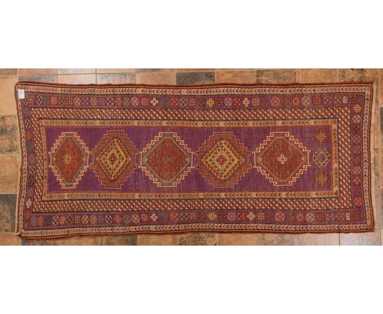 Antique dated Caucasian KAZAK carpet - no. 1085 -     