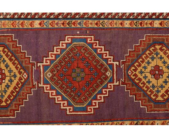 Antique dated Caucasian KAZAK carpet - no. 1085 -     