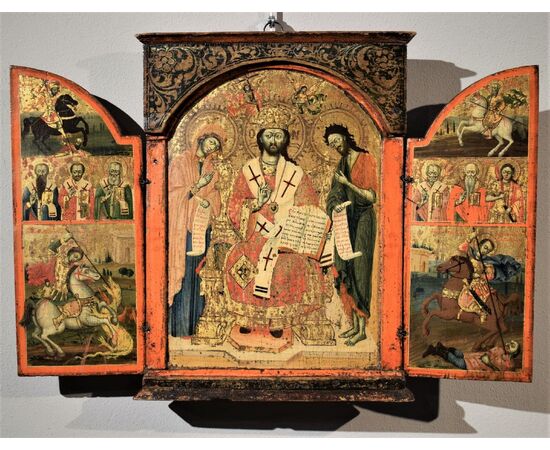 Tabernacle triptych with gold background (SOLD)     