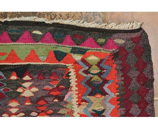 Antica passatoia Kilim KURDESTAN - n.225 -