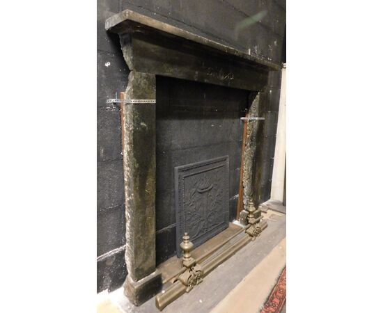 chm734 - fireplace in black Ormea marble, 19th century, cm l 118 xh 109     