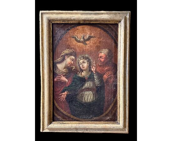 Quadro, Dipinto, olio su tela “SACRA FAMIGLIA” - XVII sec. 