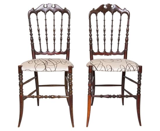 Pair of Chiavarine upholstered chairs - M / 1978 -     