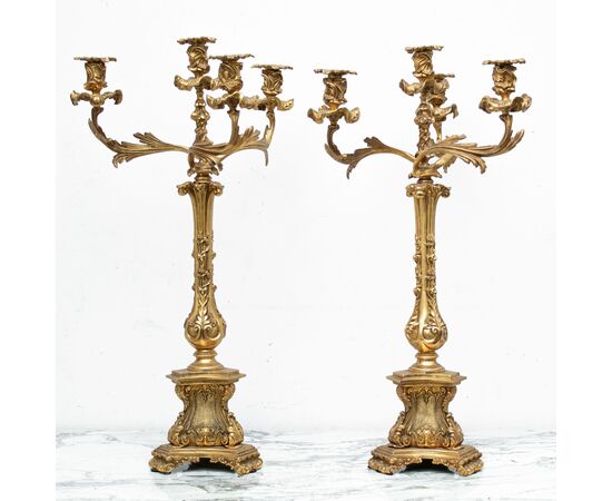 XIX secolo, Coppia di Candelabri a quattro luci