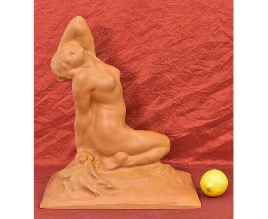 SCULTURE ART DECO IN TERRACOTTA, NUDO DI DONNA, AMEDEO GENNARELLI, SCULTORE ITALIANO. (STTE85)