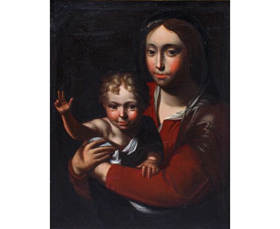 XVII secolo, Scuola bergamasca, Madonna con Bambino benedicente