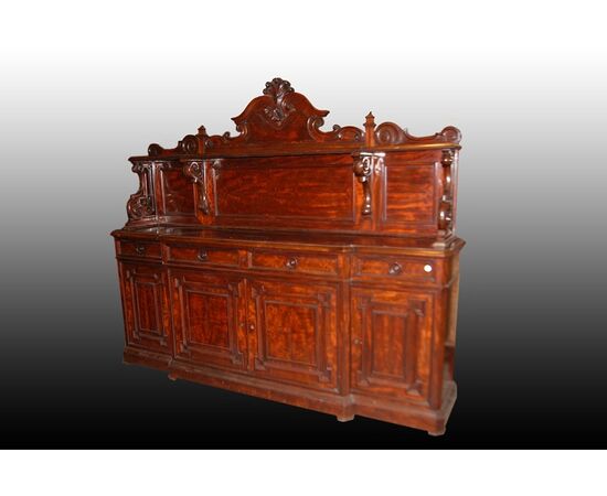 Grande servante credenza stile Luigi Filippo in piuma di mogano