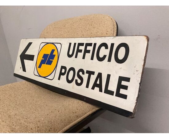 Insegna Vintage poste in metallo anni 70/80 ottimo stato . Mis 81 x 25 