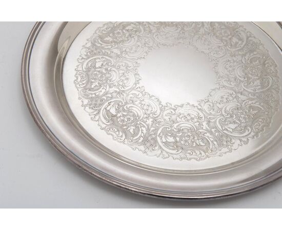 Vassoio tondo in silver plate firmato GORHAM - O/3505 -