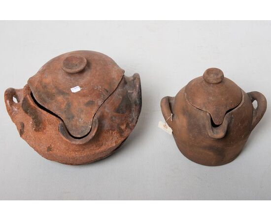 Collezione di ciotole e coperchi in terracotta dal Marocco - O/2956 -