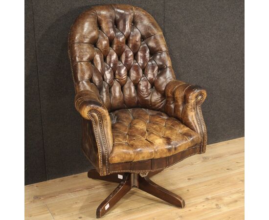 English leather armchair from the 20th century