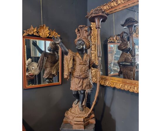 Scultura in Bronzo di Moro Veneziano del 1870 da palazzo veneziano