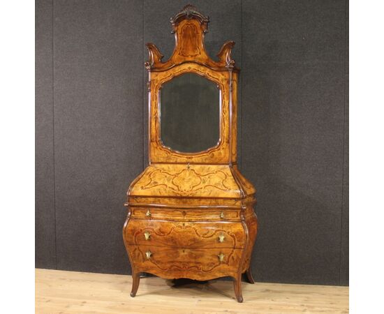 Trumeau in Rococo style in inlaid wood from 20th century