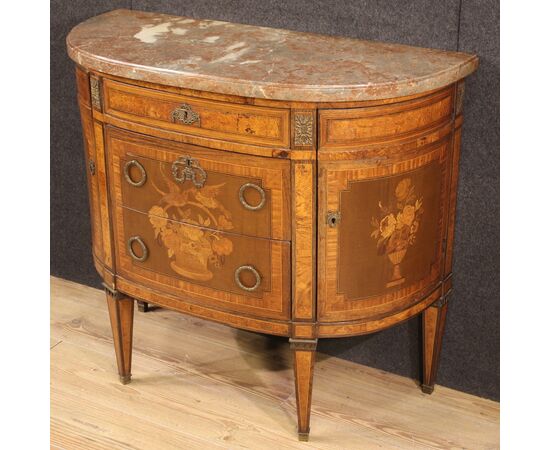 Louis XVI style half-moon commode from 19th century