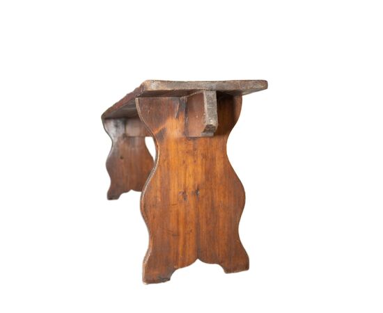 Antica semplice panca in legno lombarda - M/865 -