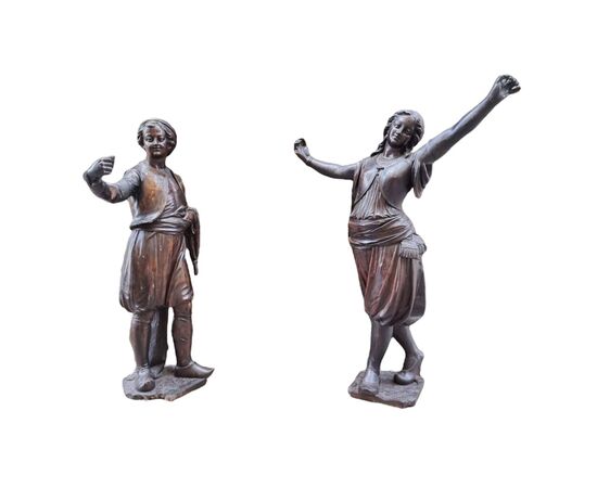 Coppia di sculture orientaliste