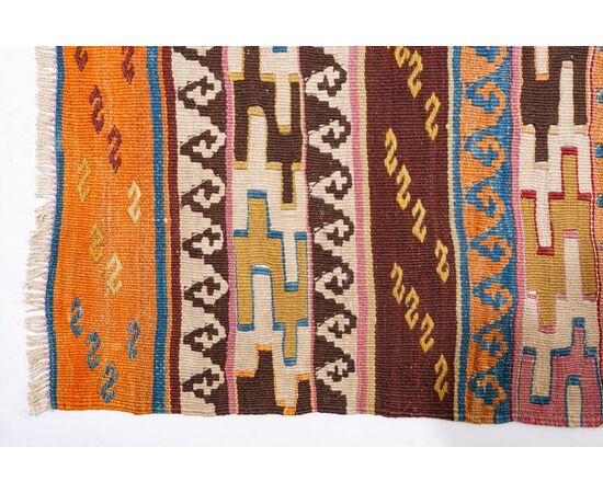 Passatoia  antica Kilim VEFA policroma -  n. 1237 -