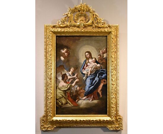 Madonna in gloria con bambino circondata due angeli,  Pietro Bardellino (Napoli, 1731 – 1806)