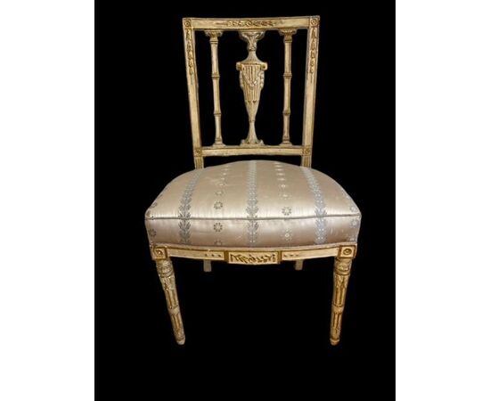 Six lacquered and gilded chairs, Naples, Neoclassical period     